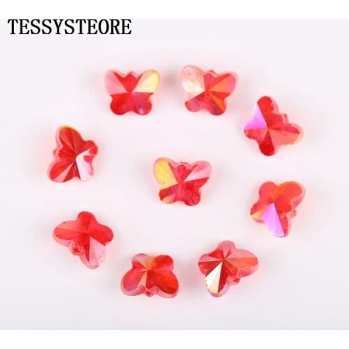 12*15mm Butterfly Shape AB Color Faceted Crystal Beads Loose Spacer Round Glass Beads For Jewelry Making Bracelet Accessories