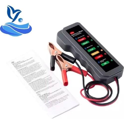 Car Battery Tester BM310 12V Digital Test 6 LED Display Analyzer Alternator State Check Pure copper wire clip
