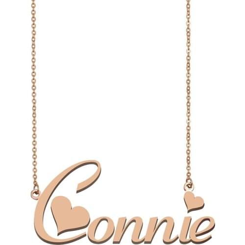 Connie Name Necklace Personalized Custom Choker Pendant for Women Girls Best Friends Birthday Wedding Christmas Mother Days Gift
