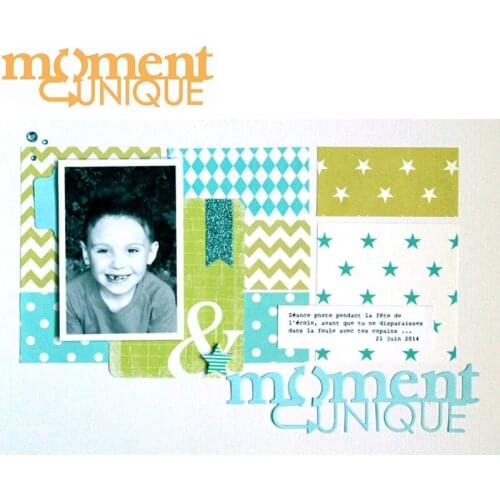 Elegant MOMENT UNIQUE English Word Share Great Moments Metal Cutting Dies For DIY Scrapbooking Album Paper Card New Design Craf
