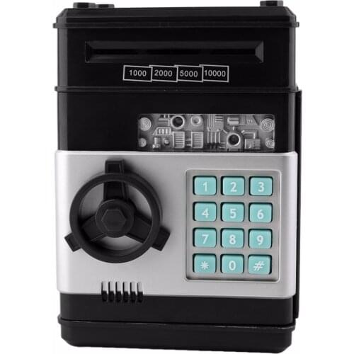 7colors Kids Electronic Money Safe Box Password Saving Bank ATM for Coins and Bills Code Key Case system Money Saving box