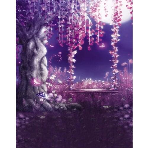 Dream Pink Tree Moon Photography Backdrops Photo Props Studio Background 5x7ft