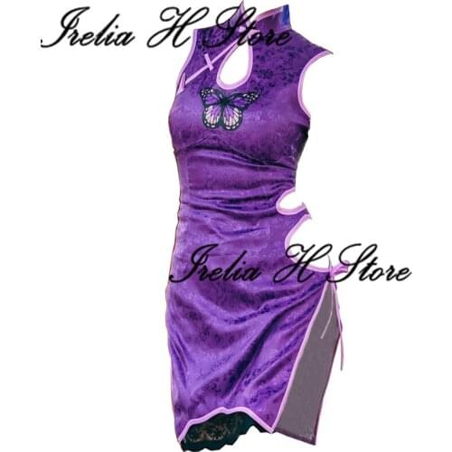 Irelia H Store Anime Demon Slayer Cosplays fanart Kochou Shinobu Cheongsam Cosplay Costume dress female