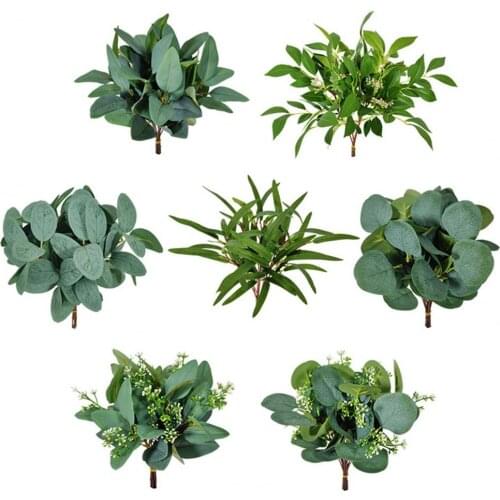 2Pcs Artificial Plant Eucalyptus Clove Leaves Simulation Vine Home Wedding Decor