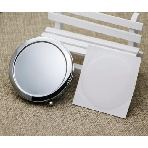 Pocket Mirror Blank Makeup Mirror Dia 58mm Magnifying Mirror with Resin Epoxy Sticker Silver Miroir #18413