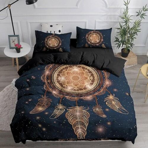 Fashion 3d Dream Catcher Bedding Set Elegant Bohemian Duvet Cover Simple Bed Cover Queen Ethnic Color Quilt Cover Drop Ship