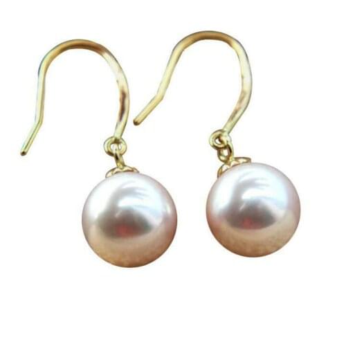 BEAUTIFUL 10-11mm REAL REAL natural SOUTH SEA WHITE pearl earring