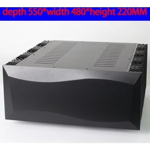 KYYSLB 550*480*220MM All-aluminum Pure Post Class A Amplifier Chassis Box House DIY with Heat Dissipation Amplifier Case Shell