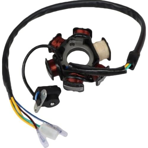 Motorcycle 6 pole 5 wire half-wave ignition magneto stator for gy6 50cc 70cc 90cc 110cc 125cc atv quad pocket bike
