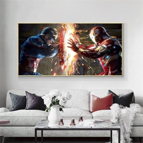 Marvel 5DDIY Diamond Painting Full Round Diamond Embroidery Captain America Iron Man Mosaic Painting Cross Stitch Kit Craft Gift