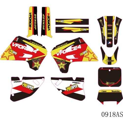 Full Graphics Decals Stickers Motorcycle Background Custom Number 3M For SUZUKI RMX 125 250 RMX125 RMX250 1992 1993 1994 1995