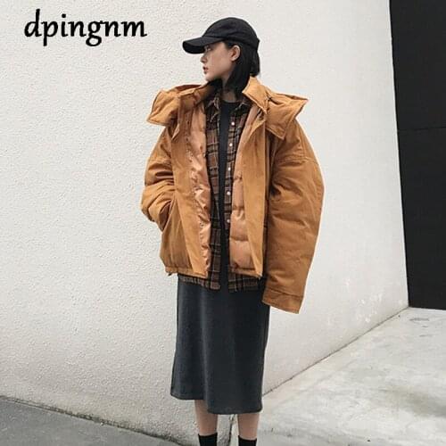 Women Fashion Hooded parkas 2020 winter Padded Jacket Coat Lady style Jacket Pocket Hooded Warm Coat Chamarras De Mujer