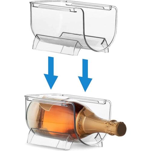 Transparent Wine Bottle Organizers Plastic Stackable Wine Rack Stand Holder For Kitchen Table Top Pantry Fridge Cabinet