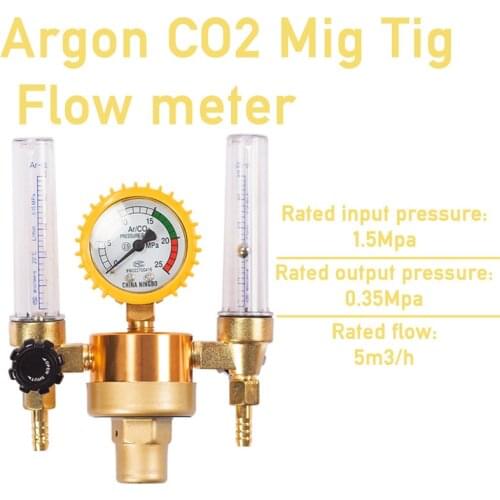 Argon CO2 Pressure Reducer Mig Tig Flow Meter Control Valve Regulator Welding Weld Double Backpurge