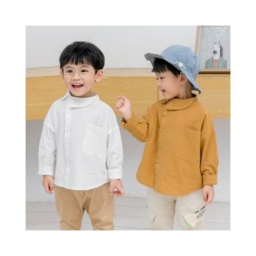 Baby Boys Shirt 2020 Autumn New Toddler Boyssolid Long Sleeve Tee Shirts Childrens Clothing Baby Boys Casual Blouse Top Tees