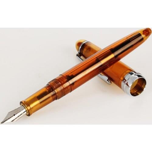 Transparent White Color Spiral Round Body Office Student Fine Nib Fountain Pen New