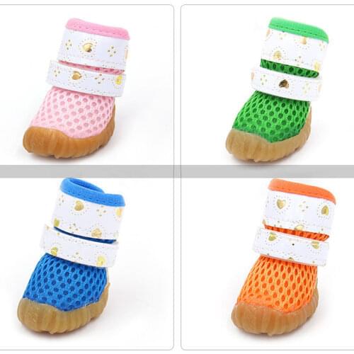 Summer Pet Dog Sandals Rain Shoes Anti Slip For Small Dogs Chihuahua York Teddy Puppy Pomeranian Poodle Breathable Rubber Boots