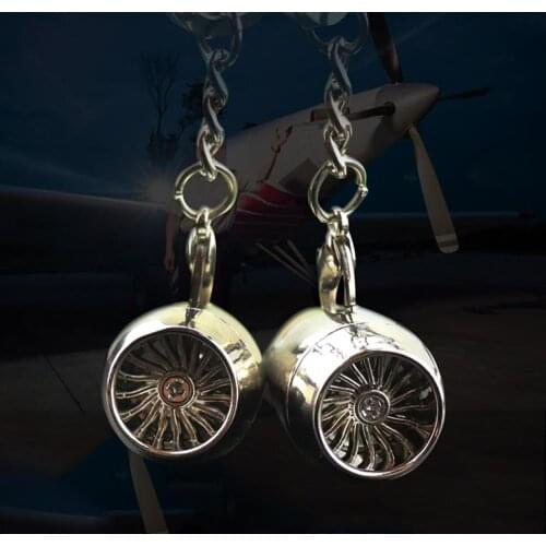 Stylish creative Airplane Engine Shape Hanging Pendant Car Keychain Key Ring Handbag Decoration Anti-corrosion portable New hot