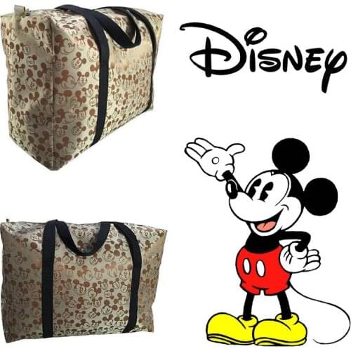 Disney Mickey Mouse Large Capacity Luggage Bag High Quality Waterproof Clothing Quilt Storage Packing Bag Shoulder Shopping Bag