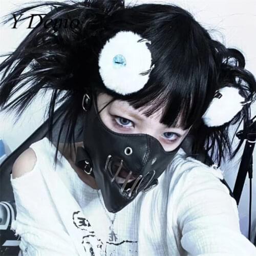 Punk Gothic Gothic Pu Leather Hollow Out Rivets Rock Mask Unisex