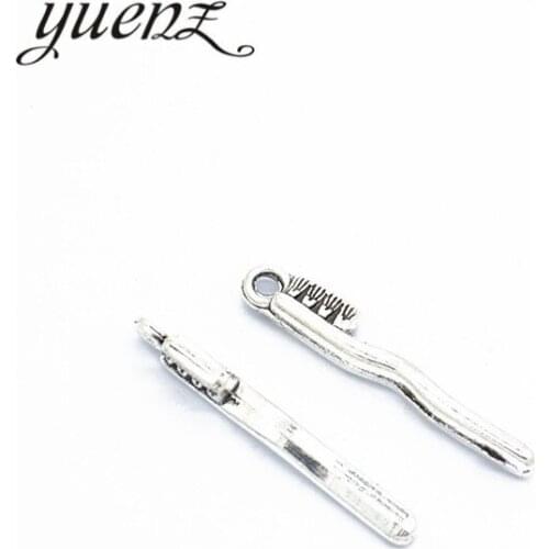 YuenZ 20pcs Antique silver color toothbrush Zinc alloy charms Wholesales earring bracelet jewelry DIY handmade 29*5*3mm J277