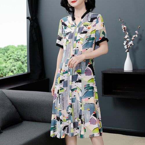 2021 Vintage Print Mulberry Silk Dresses Spring Summer New 4XL Plus Size Runway Midi Dress Elegant Women Bodycon Party Vestidos