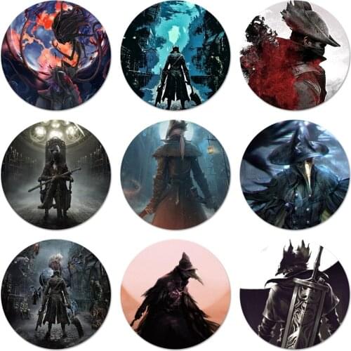 Bloodborne Icons Pins Badge Decoration Brooches Metal Badges For Clothes Backpack Decoration 58mm
