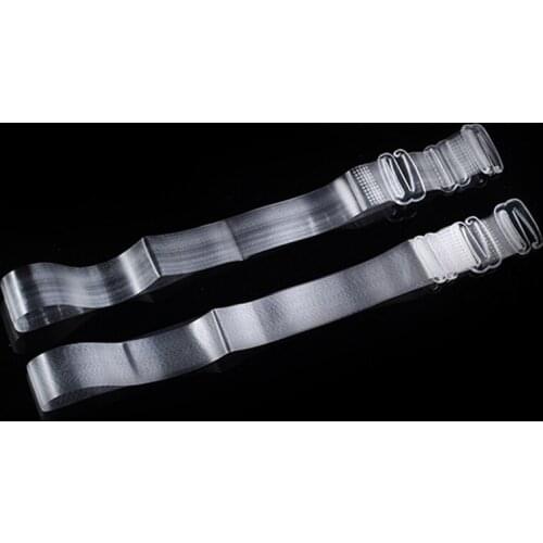 1cm 1.5cm Wide Women Plastic Buckle Transparent Bra Strap Invisible Transparent Bra Strap Extender Accessories