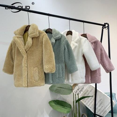 Fashion 2019 Winter Childrens Girls Teddy Bear Coat Jacket Oversized Thick Warm Outerwear Overcoat Mother and Duaghter Outfits