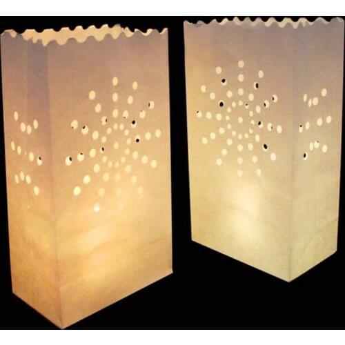 30 pcs/lot Heart Tea Light Holder Paper lanterns Candle Bag For Christmas Party Outdoor Wedding Decoration