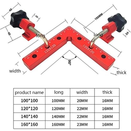4" x 4"(10x 10cm) 90 Degree Positioning Squares Right Angle Clamps Aluminum Alloy Woodworking Carpenter Corner Clamping