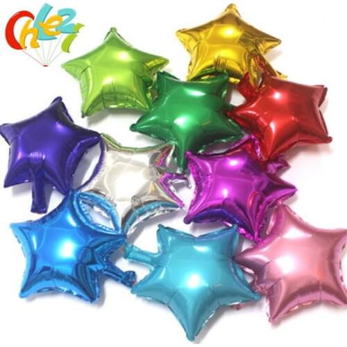 50 pcs 10 Inch Pentagram Star Foil Balloon Birthday Party Decoration Wedding Decor Supplies Aoons Baby Shower Wholesale