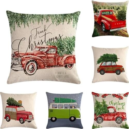 Christmas Cotton Linen Sofa Car Home Waist Cushion Cover Throw Pillow Case 2018 New Cushion Case Pillowcase Decorative Sofa