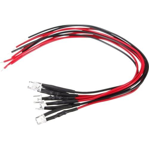 DC12V 5mm 20cm Pre Wired LED Light Lamp Bulb Prewired Emitting Diodes For DIY Home Decoration DC12V 5 Pcs A Lot