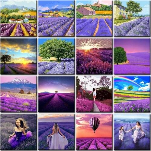 Girl Diy Painting By Numbers HandPainted Oil Painting Lavender Kit Paint By Numbers Acrylic Wall Art Canvas Adult Picture Decor