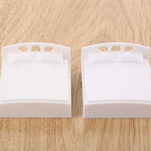 Dophee 10pcs White 1/50 O Scale Double/single bed Model Dolls House Bedroom furniture