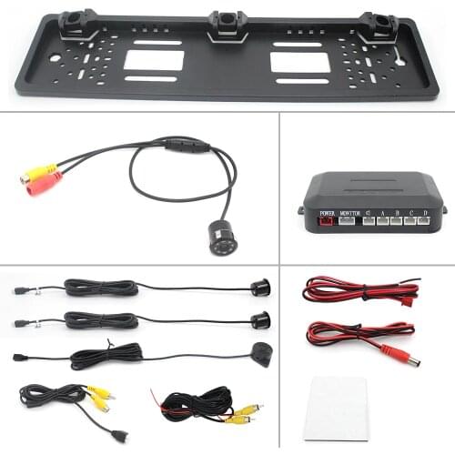 Driintel European license plate frame / HD night vision camera reversing radar / 3-in-1 multi-functional license plate frame