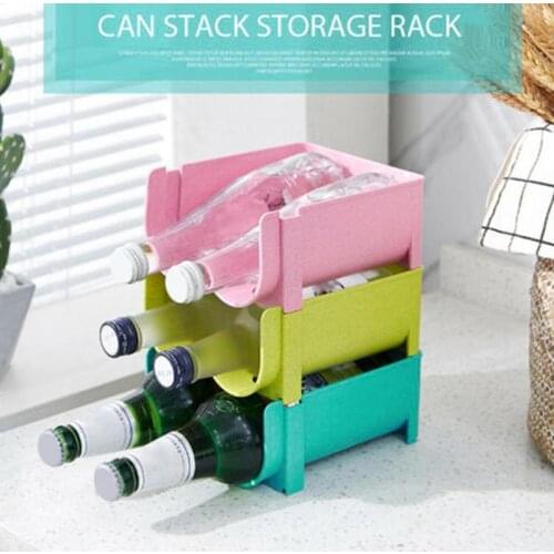 Refrigerator Storage Rack Fridge Organizer Can Stack Storage Rack Plastic Wine Holder For Home Kitchen Refrigerator Storage Rack