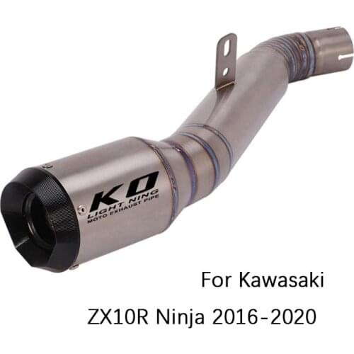 Titanium Alloy Muffler for Kawasaki ZX10R 2016-2020 Motorcycle Exhaust Pipe No DB Killer Escape Slip On Original Catalyst 160 mm