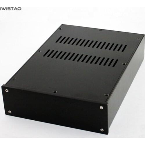 IWISTAO HIFI Tube Amplifier Casing W236*D363*H70mm Whole Aluminum No Cut Holes Black