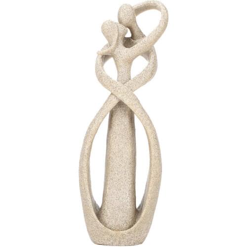 Stone Statues Sculptures Sandstone Kiss Lovers Couple Statue Sculpture Carved Figurine Art Craft Decoration Statues Modern