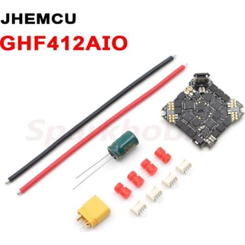 JHEMCU GHF412AIO 2-4S MPU6000 F411 Flight Controller With BLHELIS 12A 4in1 ESC 25.5X25.5mm For RC FPV Toothpick Drone Part DIY