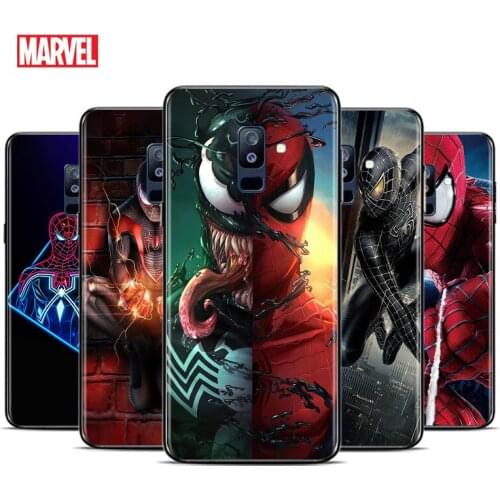 Cool Marvel Spider Man For Samsung Galaxy A3 A5 A6 A7 A8 A9 A6S A8S A9S Star Plus 2016 2017 2018 Black Toft TPU Phone Case