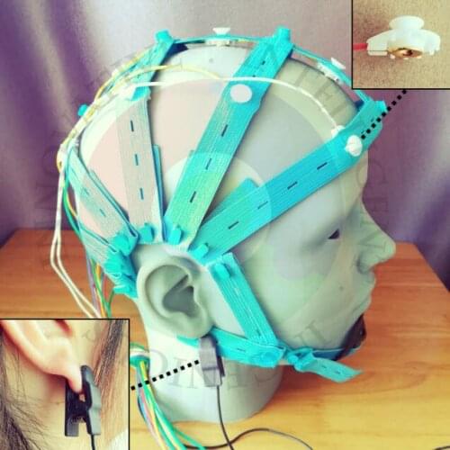 EEG Cap / Wet Electrode Cap / Gold-plated Electrode Cap / Brain Electrode Cap, Suitable for Openbci and Oth