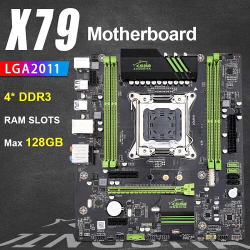 X79 Motherboard LGA 2011 4 X DDR3 Quad Channel up to 64Gb Memory SATA 3.0 PCI-E 16X USB3.0 for Desktop Xeon E5 V1/V2 E5 2689