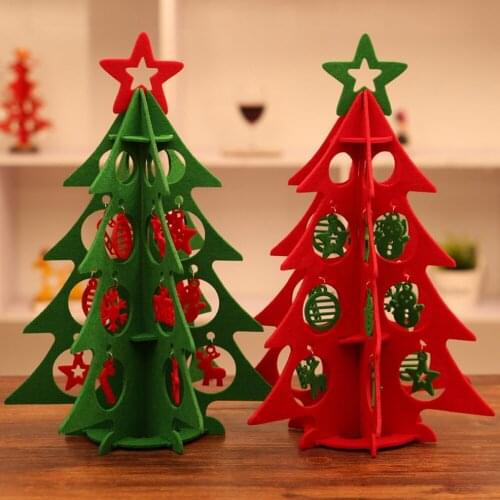 Felt Christmas Tree Decoration Set Kids Xmas Gift DIY Felt Christmas Tree Three-Dimensional Cloth Art Decoration