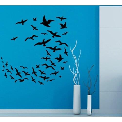 Freedom Birds Wall Decals Many Sea Gulls Flying Vinyl Wall Sticker Decal Home Decor Art Murals Living Room