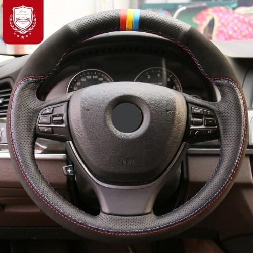 For BMW GTX1X3X4X5X6&7 series Non-Slip steering wheel cover leather Hand stitch grip cover durable Sweat absorption Perforated