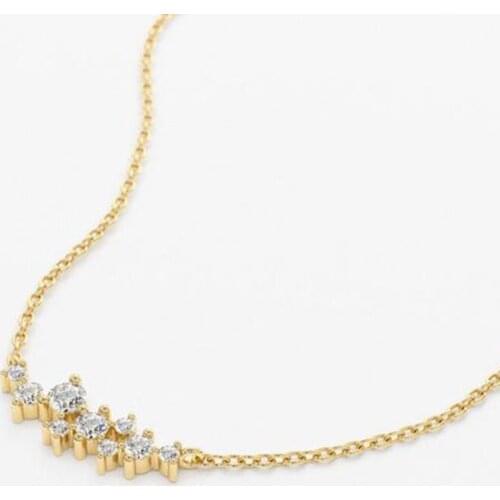 Prevent Allergies 925 Silver Irregular Zircon Constellation Clavicle Necklace Fashion Jewelry Birthday Wedding Gift