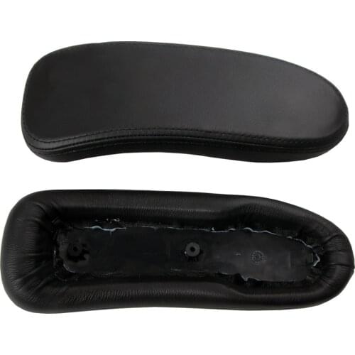 New Genuine Cow Leather Arm Pads Caps Replacement For Herman Miller Classic Aeron Office Home Computer Chair Black Color 1 Pair
